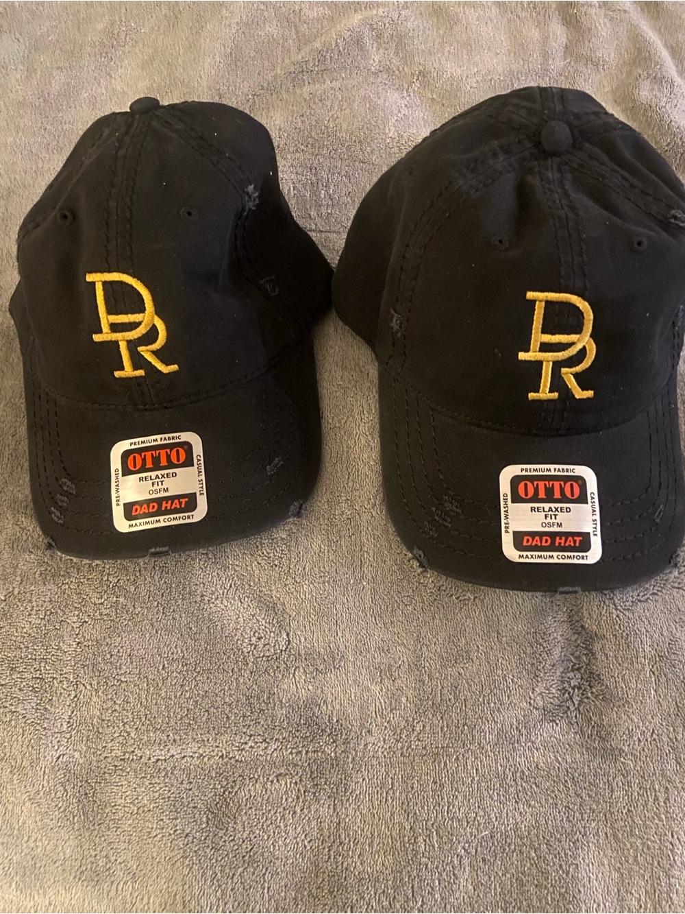 OTTO Black Dad Hat with Yellow Gold Embroidered DR Logo Dutton Ranch